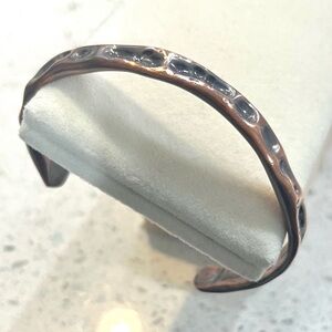 Handmade‎ copper hammered 1/4 inch cuff bracelet vintage
